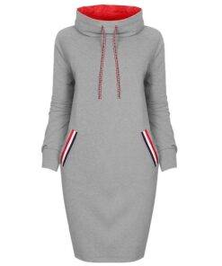 Women’s Sport Style Striped Trim Dress Dresses & Jumpsuits FASHION & STYLE cb5feb1b7314637725a2e7: Black|Blue|Gray|Navy|Pink|Red 