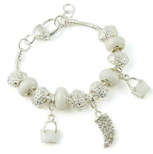 Women’s White Charm Bracelet Bracelets & Bangles JEWELRY & ORNAMENTS Pearls & Gemstones Item Type: Bracelets