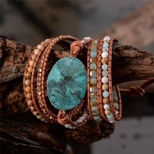 Multilayer Leather Natural Turquoise Stone Women’s Bracelet Bracelets & Bangles JEWELRY & ORNAMENTS Pearls & Gemstones 8d255f28538fbae46aeae7: 1|2|3
