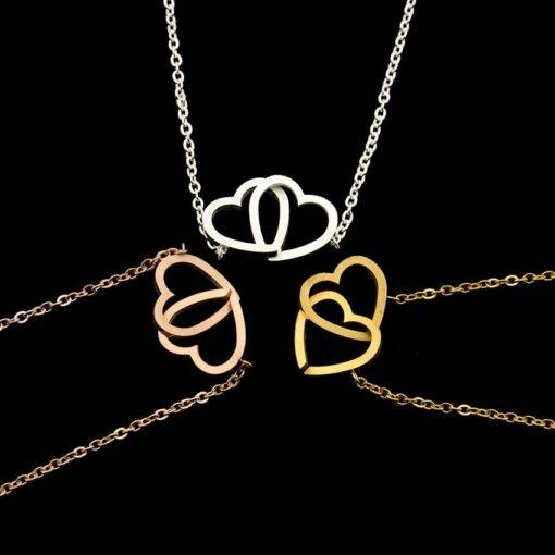 Double Heart Shaped Women’s Minimalistic Bracelet Bracelets & Bangles JEWELRY & ORNAMENTS Pearls & Gemstones 8d255f28538fbae46aeae7: Gold|Rose|Silver