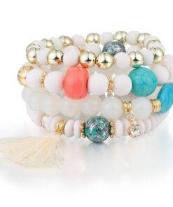 Bohemian Women’s Multilayer Beads Bracelet Bracelets & Bangles JEWELRY & ORNAMENTS Pearls & Gemstones 398c3fe9323ebbd4679f2f: Black|Multicolor|Pink Green|Red|White 