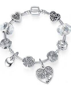 Women’s Silver Plated Heart Charm Bracelet Bracelets & Bangles JEWELRY & ORNAMENTS Pearls & Gemstones ba2a9c6c8c77e03f83ef8b: 18 cm / 7.09 inch|19 cm / 7.48 inch|20 cm / 7.87 inch