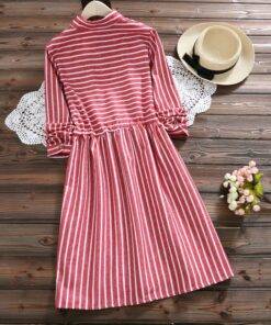 Women’s Striped Owl Printed Dress Dresses & Jumpsuits FASHION & STYLE cb5feb1b7314637725a2e7: Blue|Red 