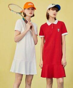Women’s Casual Dress with Collar Dresses & Jumpsuits FASHION & STYLE cb5feb1b7314637725a2e7: Red|White 