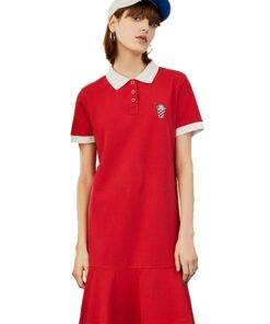 Women’s Casual Dress with Collar Dresses & Jumpsuits FASHION & STYLE cb5feb1b7314637725a2e7: Red|White