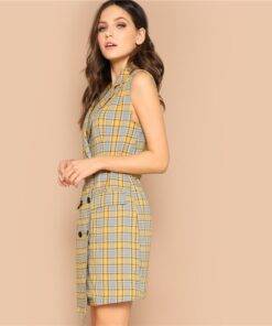 Women’s Multicolor Plaid Print Cotton Dress Dresses & Jumpsuits FASHION & STYLE cb5feb1b7314637725a2e7: Multicolor 
