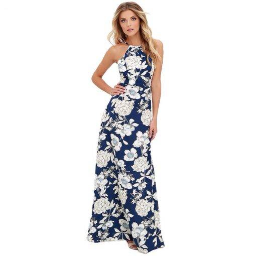 Women’s Halter Floral Printed Dress Dresses & Jumpsuits FASHION & STYLE cb5feb1b7314637725a2e7: Black|Blue