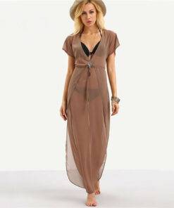 Fashion Bohemian Transparent Women’s Beach Dress Dresses & Jumpsuits FASHION & STYLE cb5feb1b7314637725a2e7: Khaki 