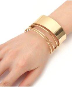 Multilayer Wide Bangle Bracelet Bracelets & Bangles JEWELRY & ORNAMENTS Pearls & Gemstones cb5feb1b7314637725a2e7: Gold|Silver