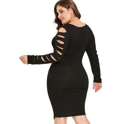 Women’s Plus Size Cut Out Ripped Black Dress Dresses & Jumpsuits FASHION & STYLE cb5feb1b7314637725a2e7: Black|Red Wine