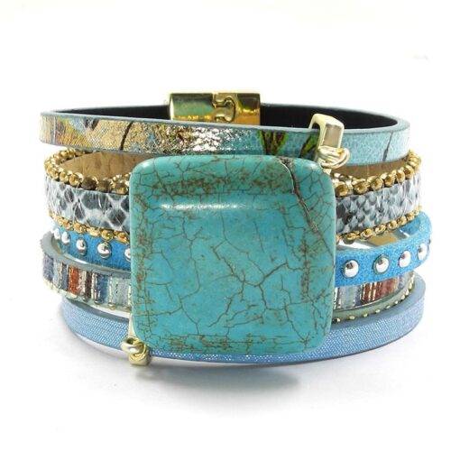 Stylish Bohemian Leather Bracelet with Magnet Buckle Bracelets & Bangles JEWELRY & ORNAMENTS Pearls & Gemstones 4f5ea5de73edd3005e3b75: 17 cm|18 cm|19 cm