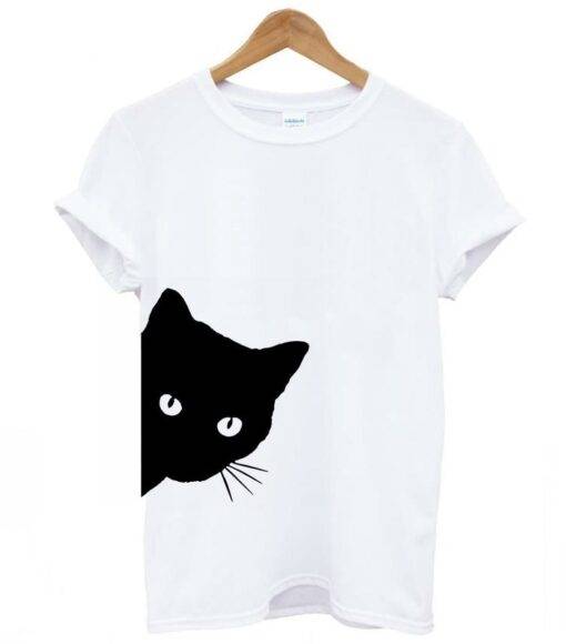 Women’s Cat Printed T-Shirt Dresses & Jumpsuits FASHION & STYLE cb5feb1b7314637725a2e7: Black|Gray|White