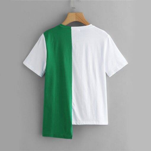 Women’s Asymmetrical Cartoon Printed T-Shirt Dresses & Jumpsuits FASHION & STYLE cb5feb1b7314637725a2e7: Green