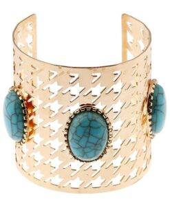 Vintage Cuff Bracelet for Women Bracelets & Bangles JEWELRY & ORNAMENTS Pearls & Gemstones 62cd78dfd1979f0f49311b: Gold / Blue|Silver / Red