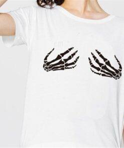 Skeleton Hands Printed Party Women’s T-Shirt Dresses & Jumpsuits FASHION & STYLE cb5feb1b7314637725a2e7: Black|Gray|White 