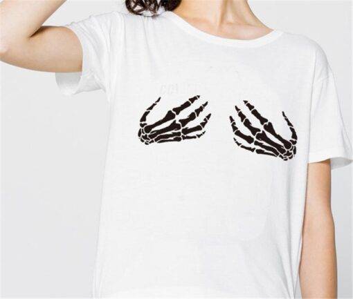 Skeleton Hands Printed Party Women’s T-Shirt Dresses & Jumpsuits FASHION & STYLE cb5feb1b7314637725a2e7: Black|Gray|White
