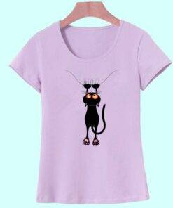 Women’s Cat Printed T-Shirt Dresses & Jumpsuits FASHION & STYLE cb5feb1b7314637725a2e7: White 