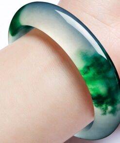 Fusion Natural Jade Bangle Bracelet Bracelets & Bangles JEWELRY & ORNAMENTS Pearls & Gemstones 6f6cb72d544962fa333e2e: L 62 mm|M 60 mm|S 58 mm