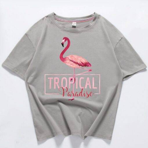 Tropical Flamingo Printed Hawaii Party Women’s T-Shirt Dresses & Jumpsuits FASHION & STYLE cb5feb1b7314637725a2e7: Black|Gray|Orange|Pink|Red|White|Yellow