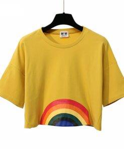 Women’s Rainbow Printed T-Shirt Dresses & Jumpsuits FASHION & STYLE cb5feb1b7314637725a2e7: Black|Blue|Orange|White