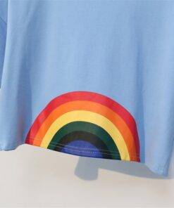 Women’s Rainbow Printed T-Shirt Dresses & Jumpsuits FASHION & STYLE cb5feb1b7314637725a2e7: Black|Blue|Orange|White 