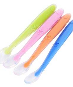 Cute Silicone Baby Spoons Baby Toys & Gadgets PHONES & GADGETS cb5feb1b7314637725a2e7: Blue|Green|Orange|Pink 