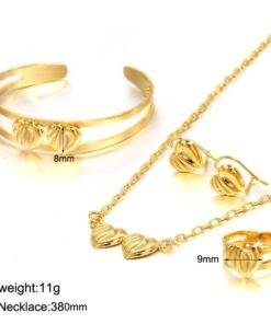 Gold Heart Patterned Jewelry Set JEWELRY & ORNAMENTS Necklaces & Pendants Gender: Girls 