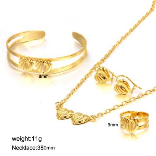 Gold Heart Patterned Jewelry Set JEWELRY & ORNAMENTS Necklaces & Pendants Gender: Girls