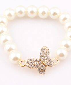 Fashion Simulated Pearl Elastic Girl’s Bracelet Bracelets & Bangles JEWELRY & ORNAMENTS 880c1273b27d27cfc82004: Hollow Butterfly 