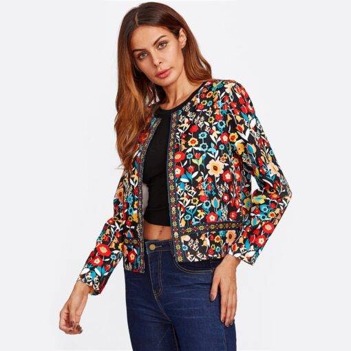 Women’s Boho Style Floral Print Casual Jacket Coats, Suits & Blazers FASHION & STYLE cb5feb1b7314637725a2e7: Multi