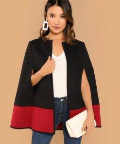 Women’s Casual Style Cloak Sleeve Blazer Coats, Suits & Blazers FASHION & STYLE cb5feb1b7314637725a2e7: Black