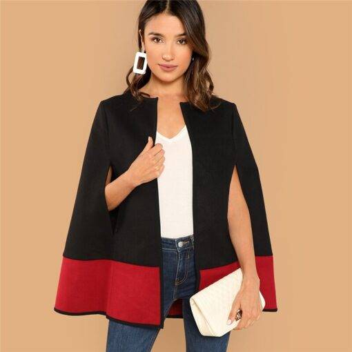 Women’s Casual Style Cloak Sleeve Blazer Coats, Suits & Blazers FASHION & STYLE cb5feb1b7314637725a2e7: Black