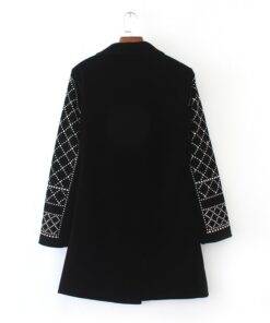 Women’s Geometric Patterned Blazer Coats, Suits & Blazers FASHION & STYLE cb5feb1b7314637725a2e7: Black and White 