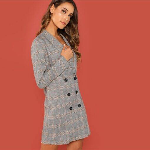 Women’s Elegant Double Breasted Blazer Coats, Suits & Blazers FASHION & STYLE cb5feb1b7314637725a2e7: Gray