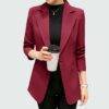 Women’s One Button Blazer Coats, Suits & Blazers FASHION & STYLE cb5feb1b7314637725a2e7: Black|Red