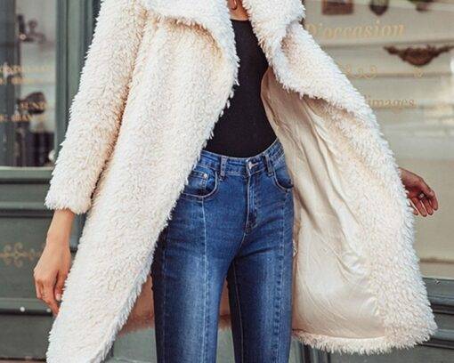 Women’s Casual Fluffy Fur Coat Coats, Suits & Blazers FASHION & STYLE cb5feb1b7314637725a2e7: Apricot|Pink