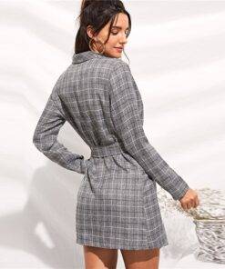 Women’s Grey Plaid Blazer Coats, Suits & Blazers FASHION & STYLE cb5feb1b7314637725a2e7: Gray 