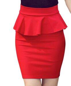 Women’s Pencil Skirts With Basque FASHION & STYLE Shorts & Skirts cb5feb1b7314637725a2e7: Black|Red 