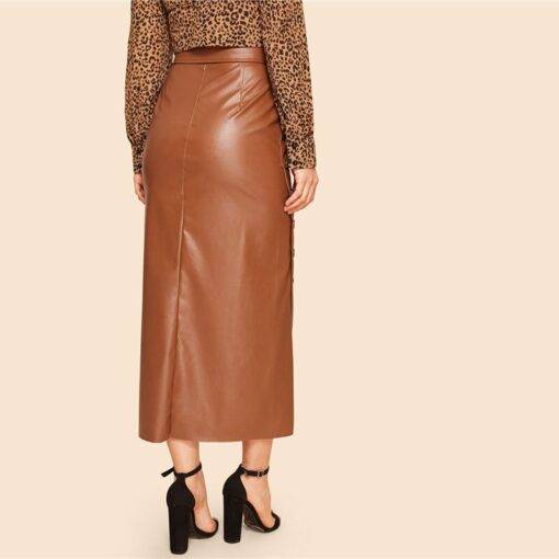 Women’s Brown Elegant Style Split Skirt FASHION & STYLE Shorts & Skirts cb5feb1b7314637725a2e7: Brown