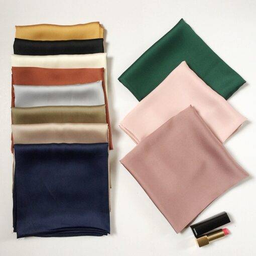 Women’s Solid Color Satin Scarf FASHION & STYLE Veils & Scarfs cb5feb1b7314637725a2e7: Army Green|Beige|Black|Brown|Burgundy|Camel|Gold|Gray|Green|Navy Blue|Pink|Red