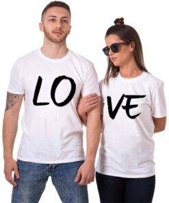 Love Printed Couple Matching T-Shirt Family Matching Outfit FASHION & STYLE cb5feb1b7314637725a2e7: Men Black|Men Gray|Men White|Women Black|Women Gray|Women White 