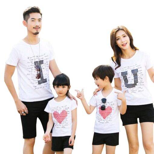 I Love You Family T-Shirts Set Family Matching Outfit FASHION & STYLE a1fa27779242b4902f7ae3: Child T-Shirt|Father T-Shirt|Mother T-Shirt