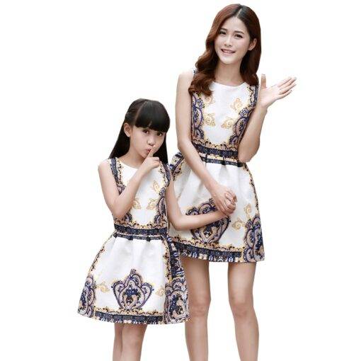 Mother And Daughter Matching Dresses Family Matching Outfit FASHION & STYLE cb5feb1b7314637725a2e7: Blue|Champagne|Green|Orange