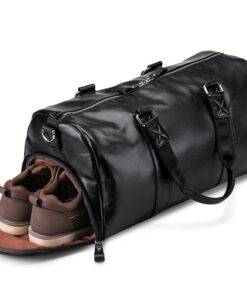 Waterproof Large Leather Travel Bag Luggages & Trolleys SHOES, HATS & BAGS cb5feb1b7314637725a2e7: Black 