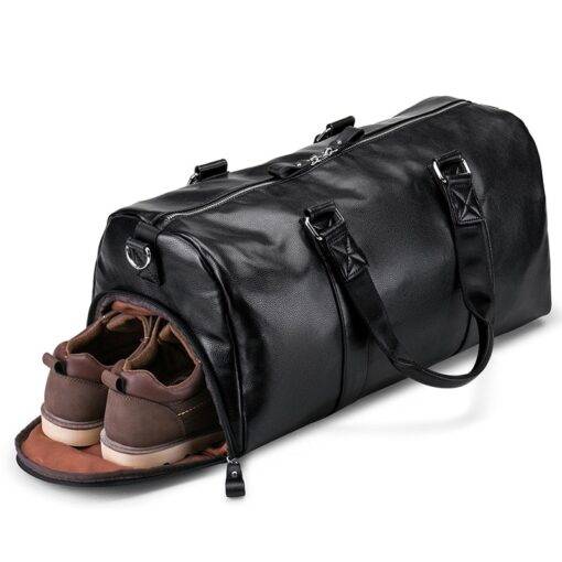 Waterproof Large Leather Travel Bag Luggages & Trolleys SHOES, HATS & BAGS cb5feb1b7314637725a2e7: Black
