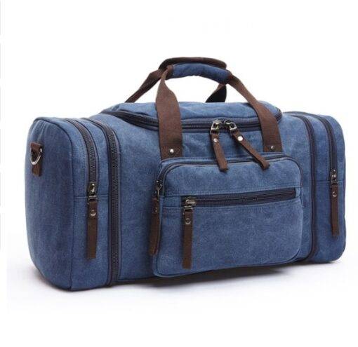 Canvas Large Travel Bag Luggages & Trolleys SHOES, HATS & BAGS cb5feb1b7314637725a2e7: Black|Blue|Brown|Gray|Khaki