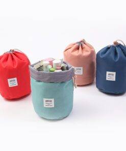 Cylindrical Women’s Cosmetic Bag Luggages & Trolleys SHOES, HATS & BAGS cb5feb1b7314637725a2e7: Black Flowers|Blue|Blue Stripes|Dark Blue Feather|Pink|Pink Stripes|Red|Sky Blue|White Cactus|White Flamingo 