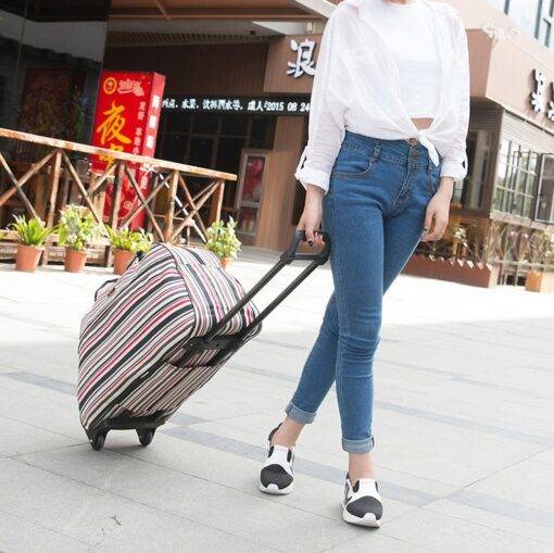 Women`s Travel Rolling Luggage Luggages & Trolleys SHOES, HATS & BAGS cb5feb1b7314637725a2e7: Black and White Dot|Color Dot|Paper|Strip