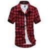 Summer Short-Sleeved Plaid Cotton Men’s Shirt FASHION & STYLE Men & Women Fashion cb5feb1b7314637725a2e7: Black|Blue|Dark Blue|Green|Red / Blue|Red Black