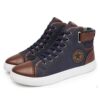 Men’s Causal Lace-Up Leather Sneakers Casual Shoes & Boots SHOES, HATS & BAGS cb5feb1b7314637725a2e7: Black|Blue|Brown